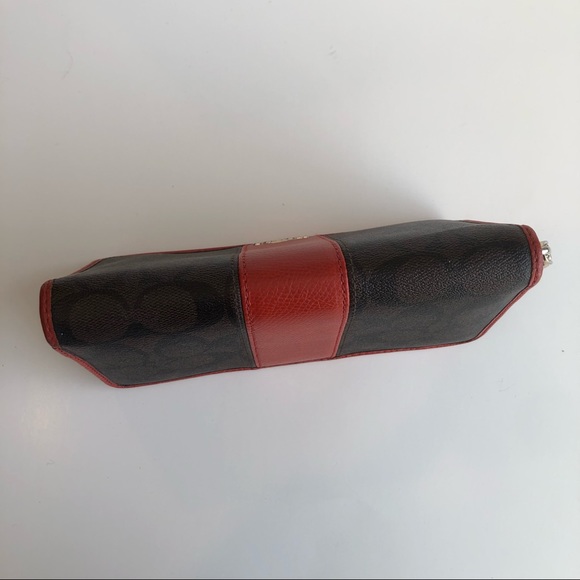 Brown & Orange Coach Leather Accordion Zip Wallet - Picture 8 of 12